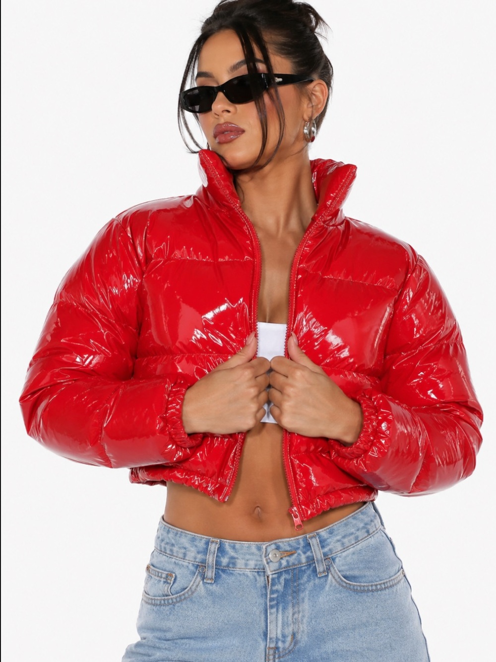 Red latex puffer